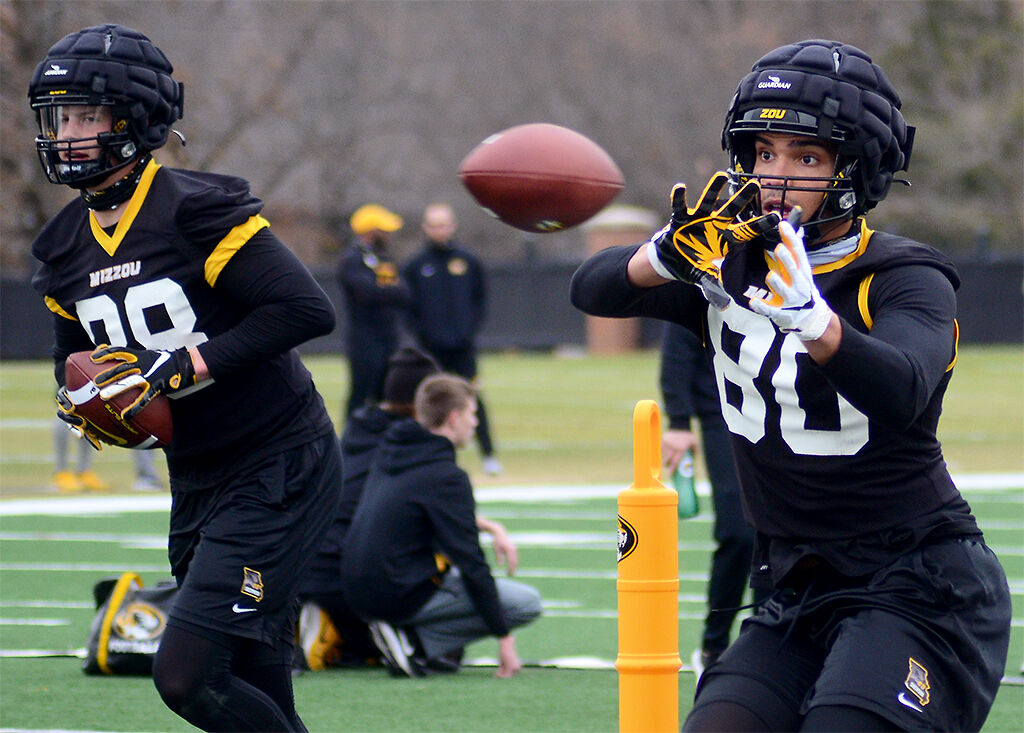 Tight end Messian Swinson catches a pass